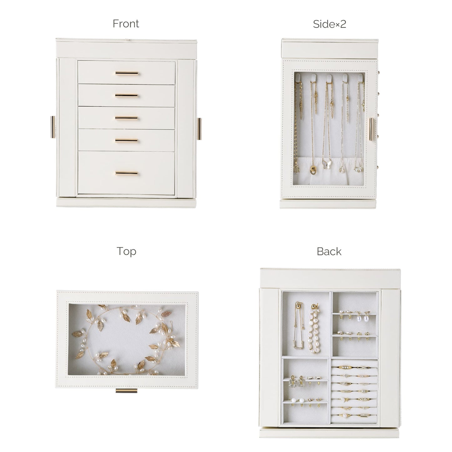 CASEGRACE 6-Tier Jewelry Box 360° Rotating