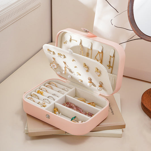 Casegrace Portable Travel Leather Jewelry Box for Earring Necklace Ring Organizer