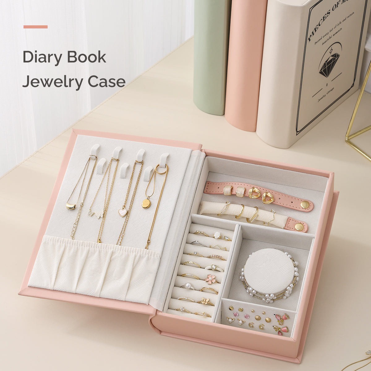 Casegrace PU Leather Magic Book Design Jewelry Case