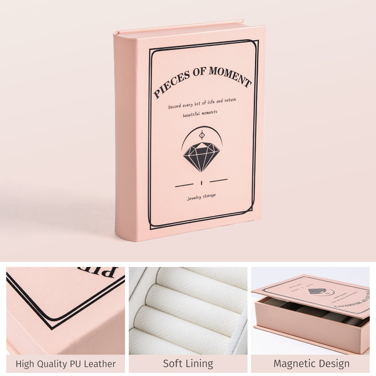 Casegrace PU Leather Magic Book Design Jewelry Case