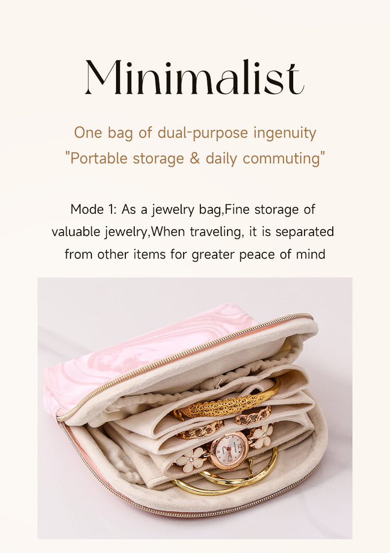 CASEGRACE Small Travel Jewelry Case,Jewelry Pouch Bags with Zipper