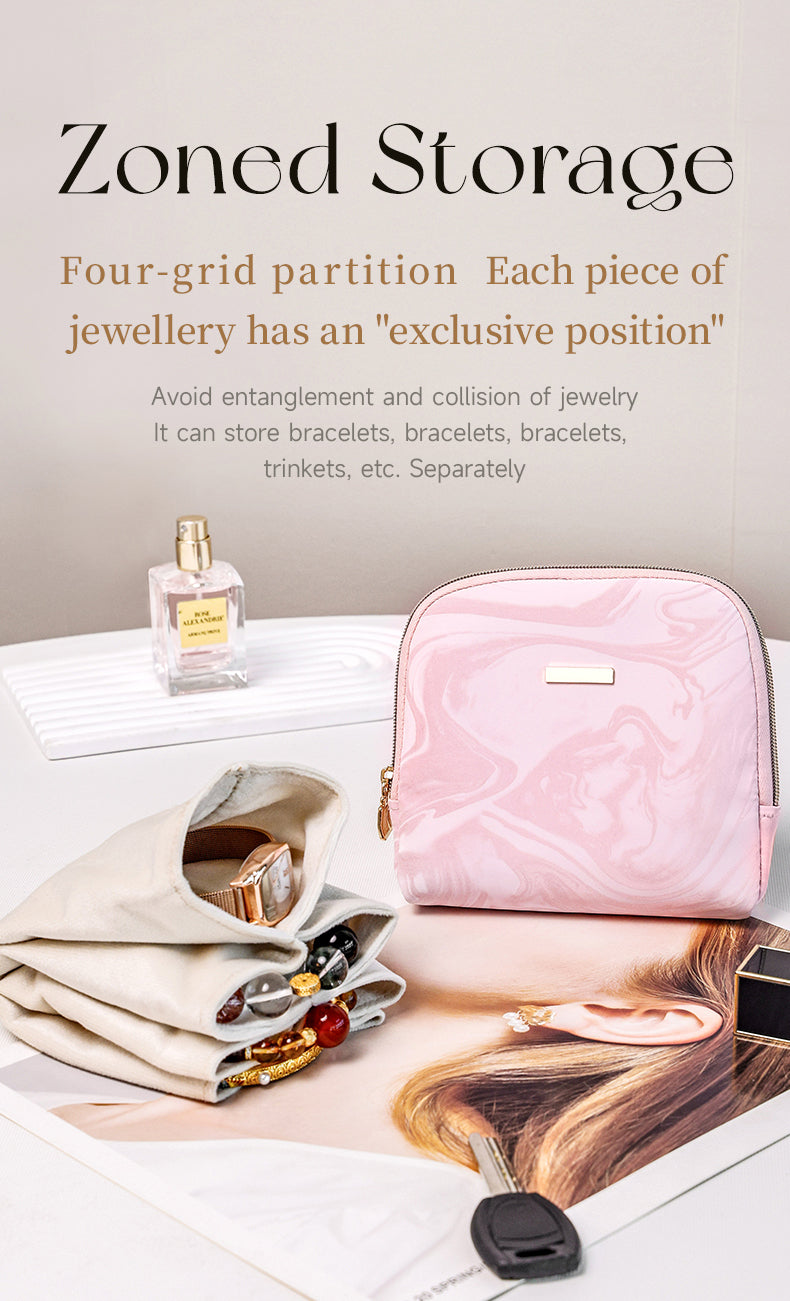 CASEGRACE Small Travel Jewelry Case,Jewelry Pouch Bags with Zipper