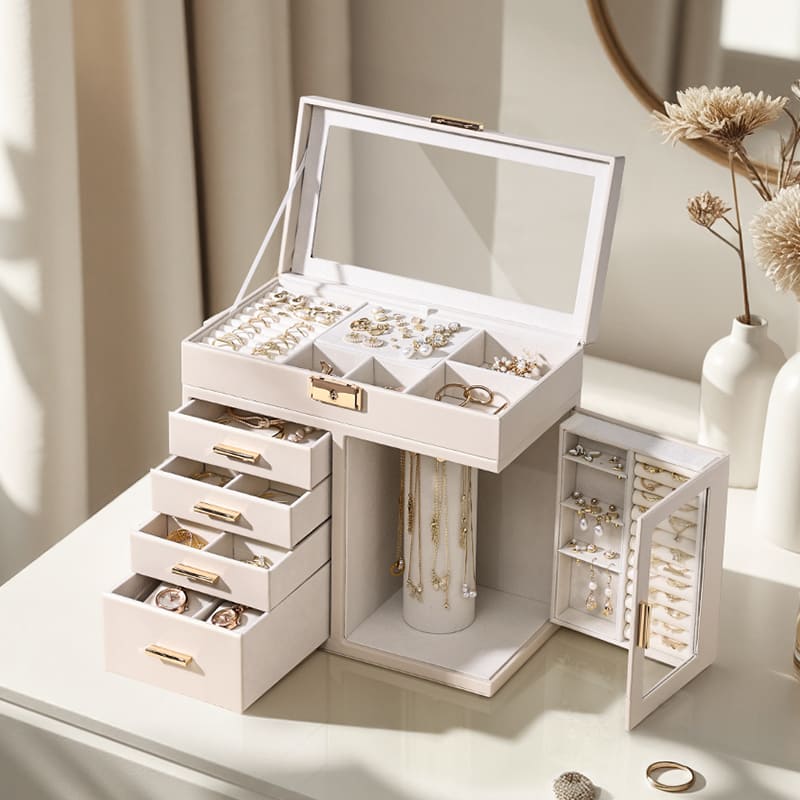 CASEGRACE 5-Layer Jewelry Organizer,360° Rotating