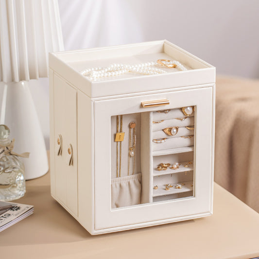 CASEGRACE 360° Rotating Jewelry Box with Mirrors