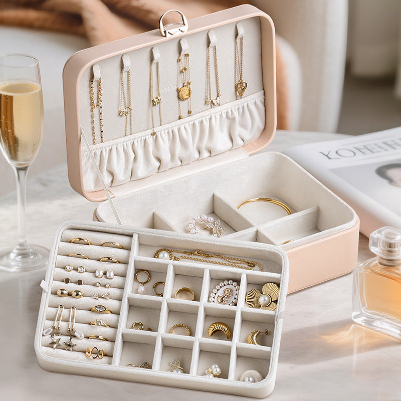 2-Layer Jewelry Box with Removable Tray