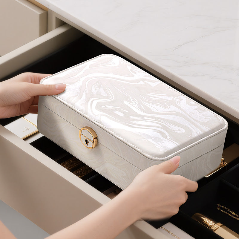 2-Layer Jewelry Box with Removable Tray