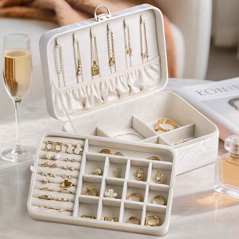 2-Layer Jewelry Box with Removable Tray