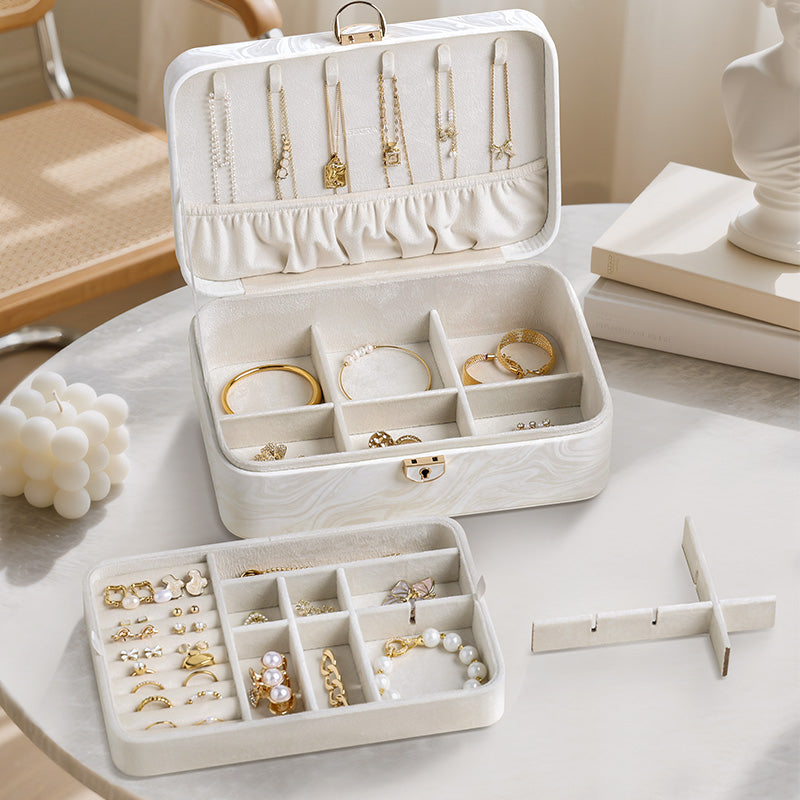 2-Layer Jewelry Box with Removable Tray