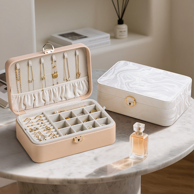 2-Layer Jewelry Box with Removable Tray