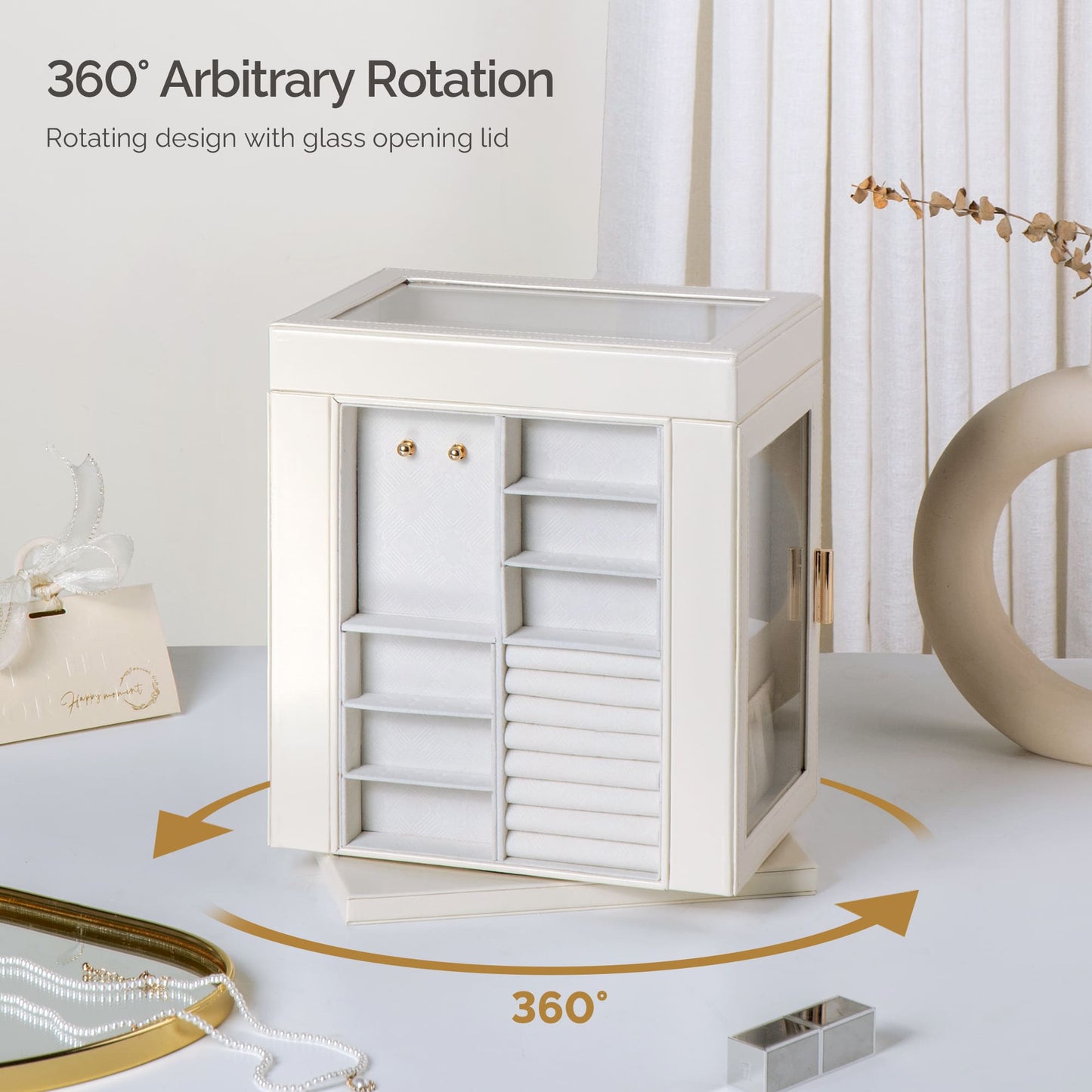 CASEGRACE 6-Tier Jewelry Box 360° Rotating