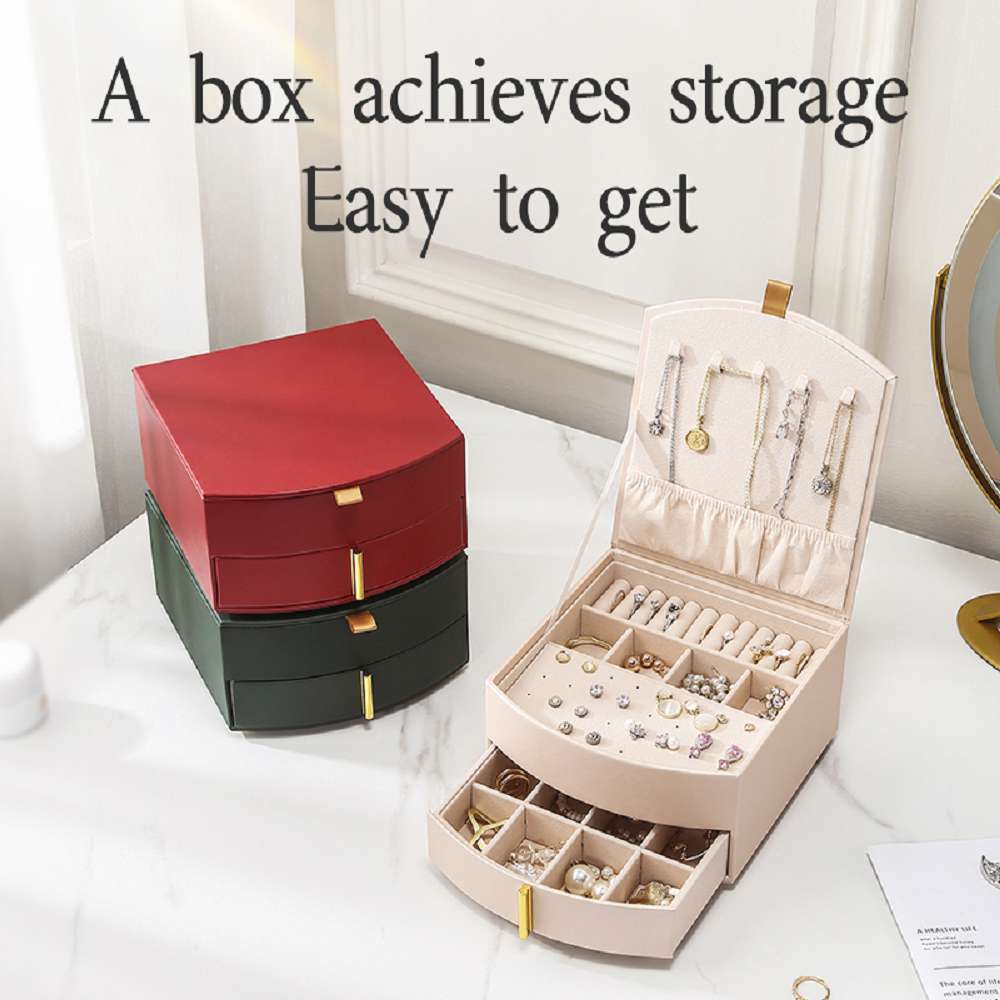 Casegrace Large Jewelry Organizer Case Box PU Leather Jewelry Storage Box for Women Jewelry Gift Box