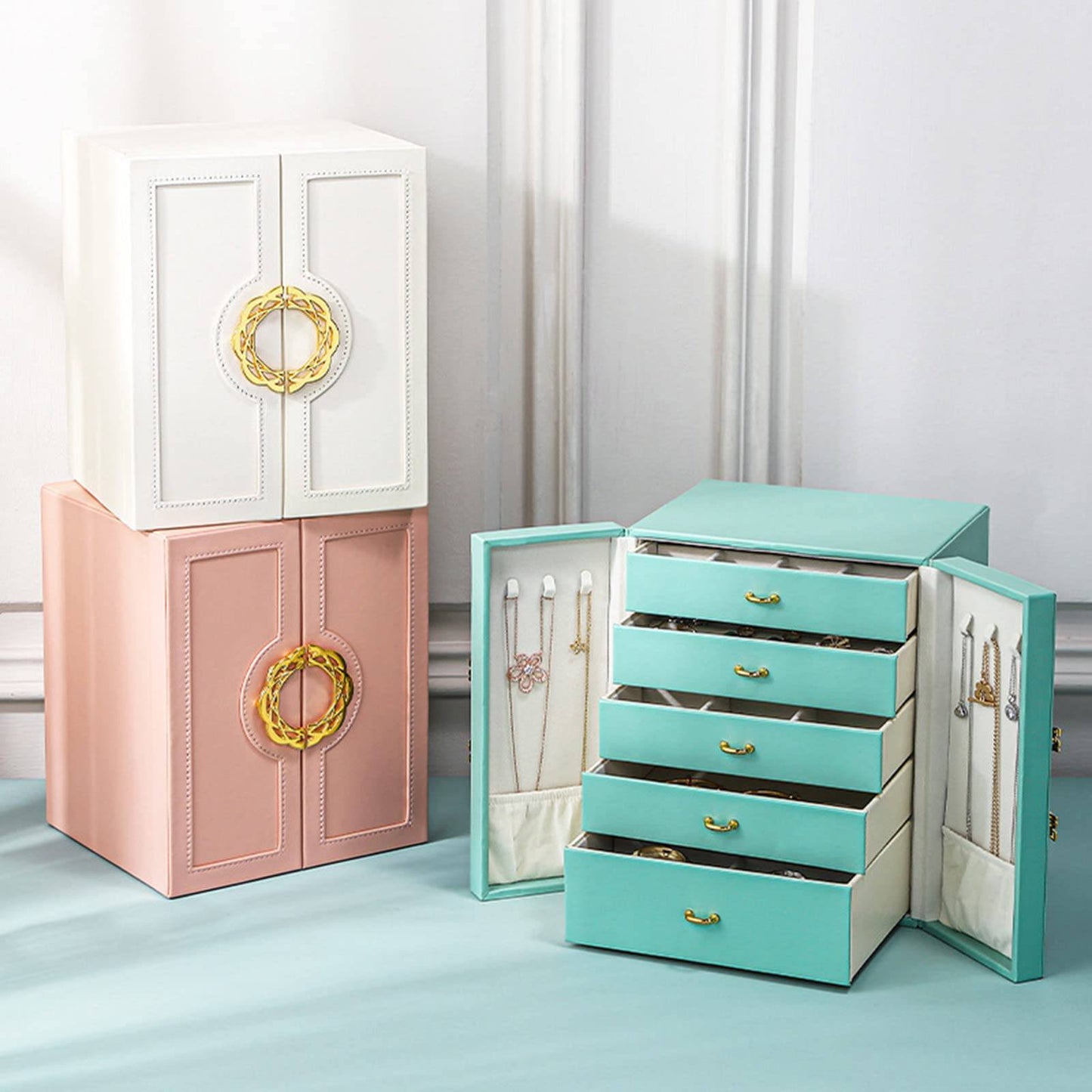 5-Drawer Jewelry Organizer Armoire Box