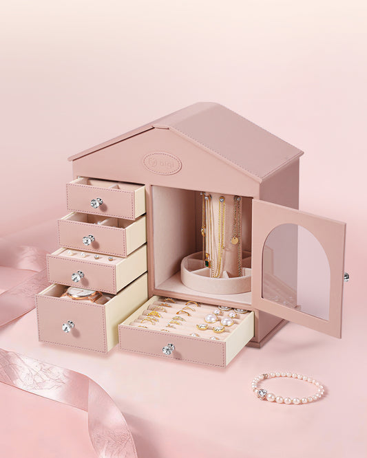 Casegrace Childlike Hut-shaped Jewelry Box With 5-layer Drawers for Partitioned Storage
