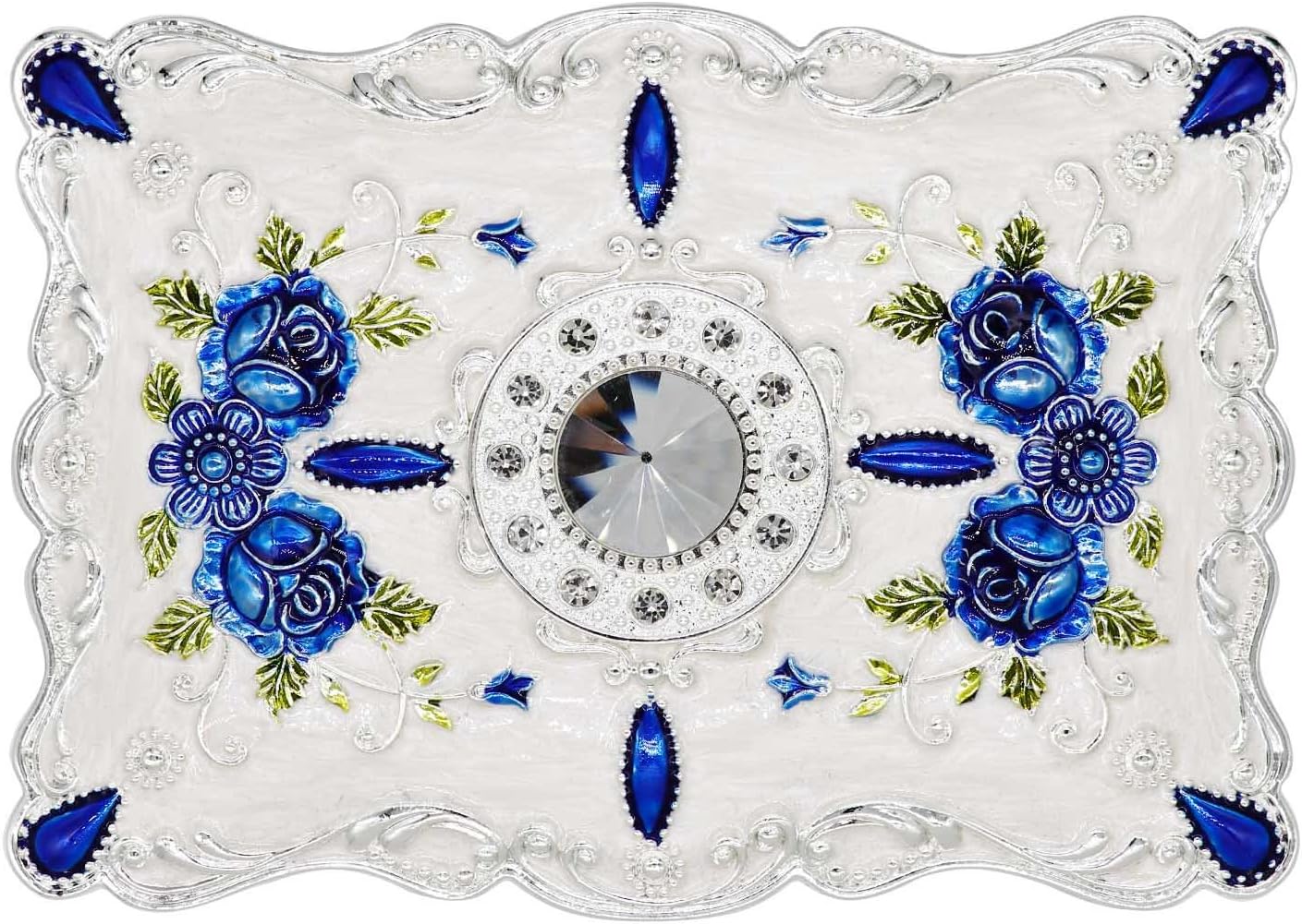Luxury Vintage Rectangle Metal Alloy Jewelry Box