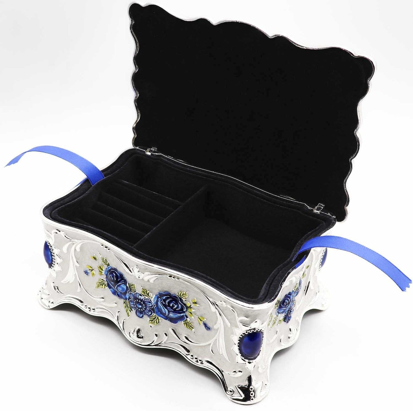 Luxury Vintage Rectangle Metal Alloy Jewelry Box