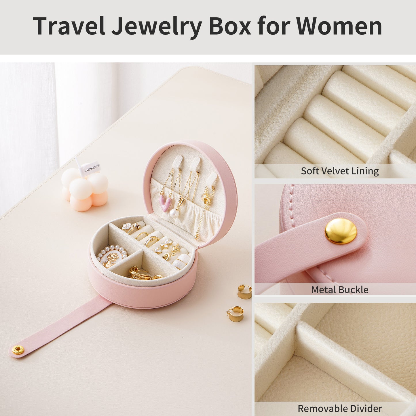 CASEGRACE Small Travel Jewelry Case
