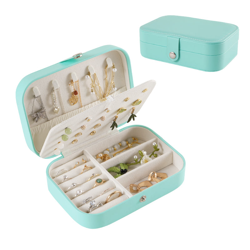 Casegrace Portable Travel Leather Jewelry Box for Earring Necklace Ring Organizer