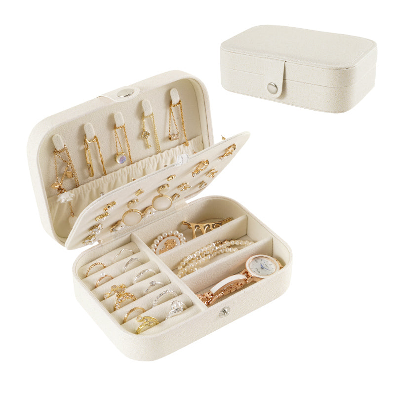 Casegrace Portable Travel Leather Jewelry Box for Earring Necklace Ring Organizer