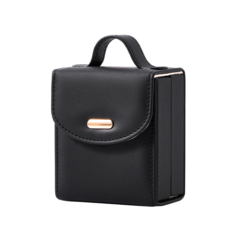 Casegrace Tri‑Fold Portable Handle Travel Jewelry Box, PU Leather Jewelry Organizer