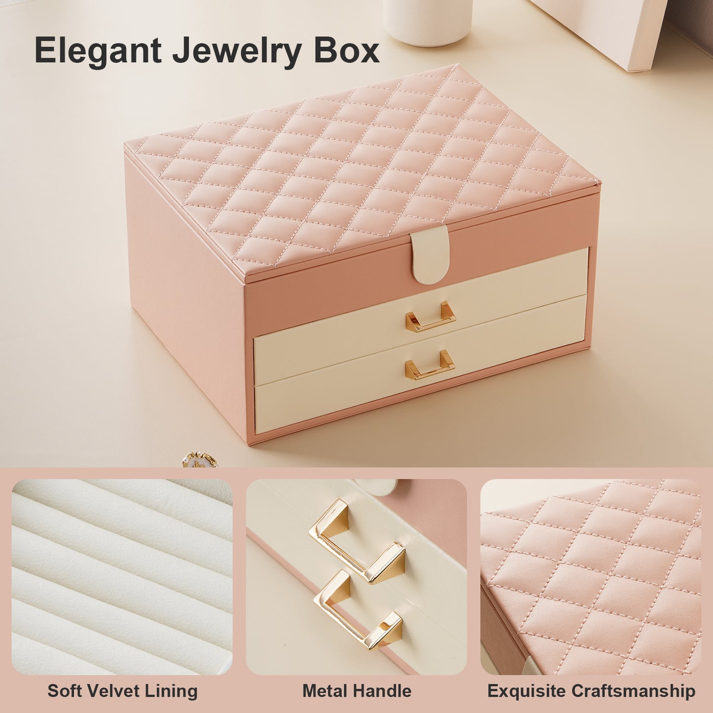 CASEGRACE Three-layer Jewelry Box with Two Drawers