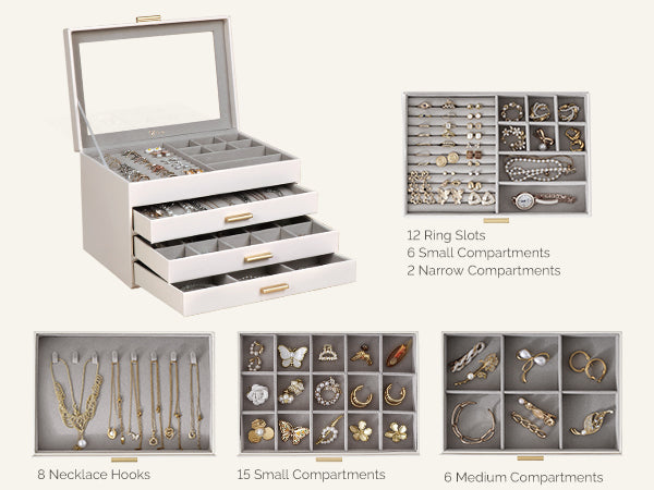 4-Layer Jewelry Organizer with Clear Lid