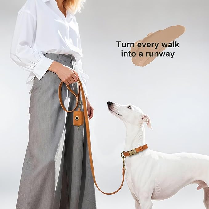 Stylish PU Leather Dog Leash for Medium Dogs