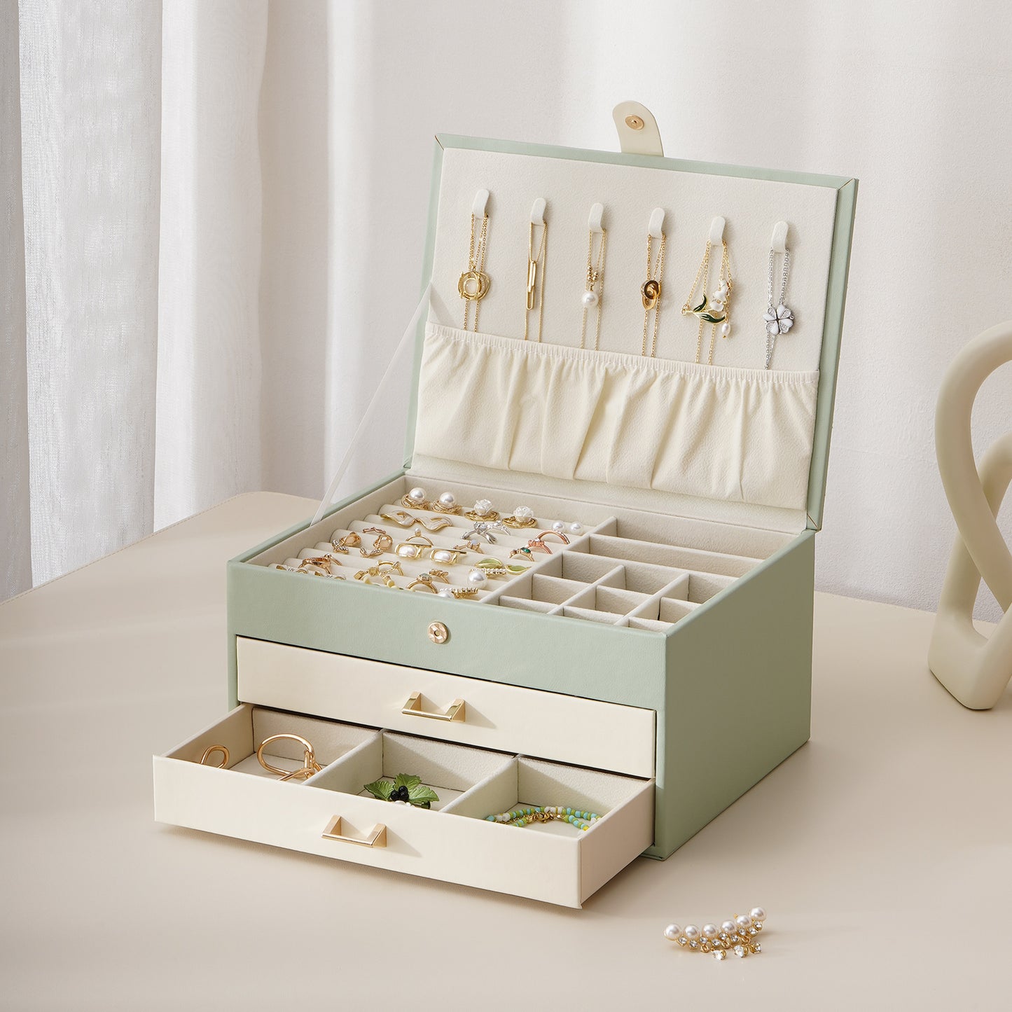 CASEGRACE Three-layer Jewelry Box with Two Drawers