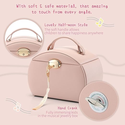 Music Box Jewelry Box, Jewelry Organizer for Girls Kids with Drawer
