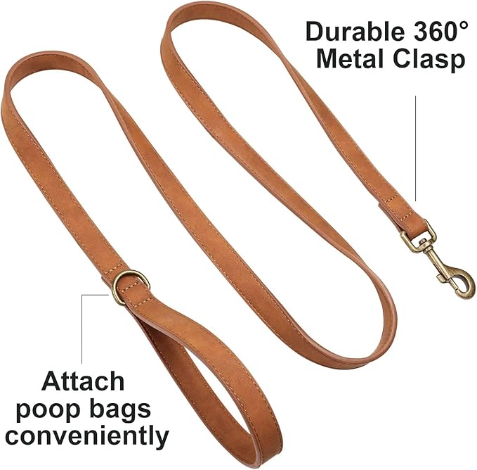 Stylish PU Leather Dog Leash for Medium Dogs