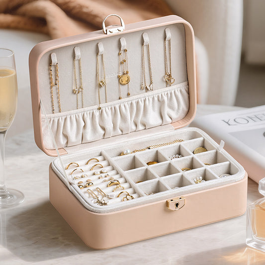 2-Layer Jewelry Box with Removable Tray