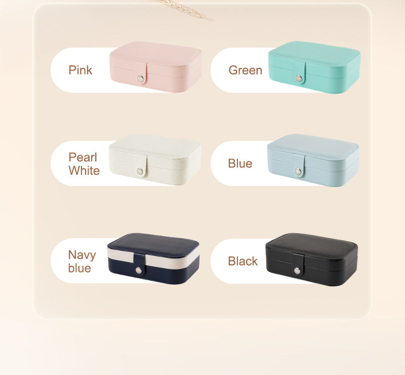 Casegrace Portable Travel Leather Jewelry Box for Earring Necklace Ring Organizer