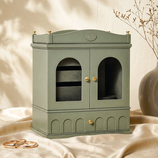 Casegrace French Vintage Jewelry Cabinet Multi-zone Organizer With Detachable Drawer Inserts