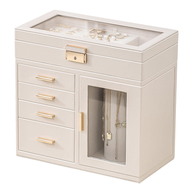 Casegrace 5-Layer Huge Jewelry Organizer With 360° Rotating Necklace Column