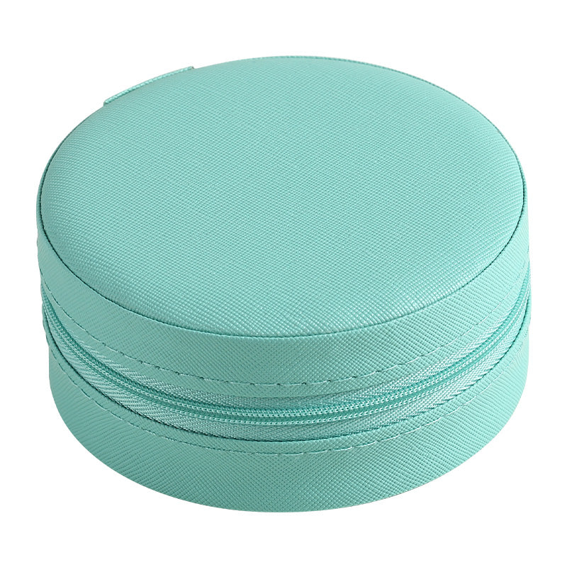 Travel Series - Round Faux Leather Jewelry Case