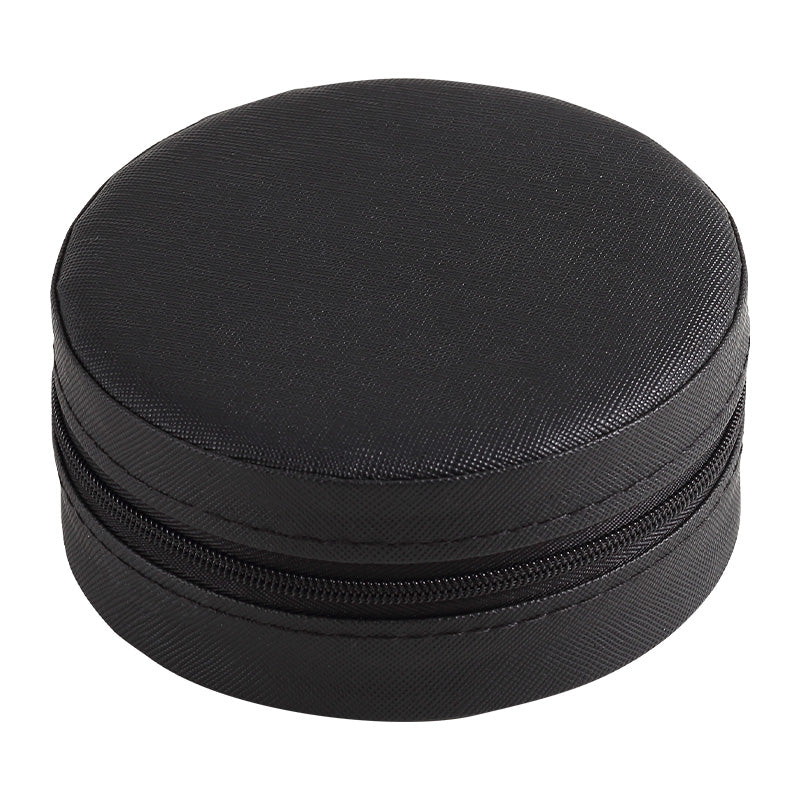 Travel Series - Round Faux Leather Jewelry Case