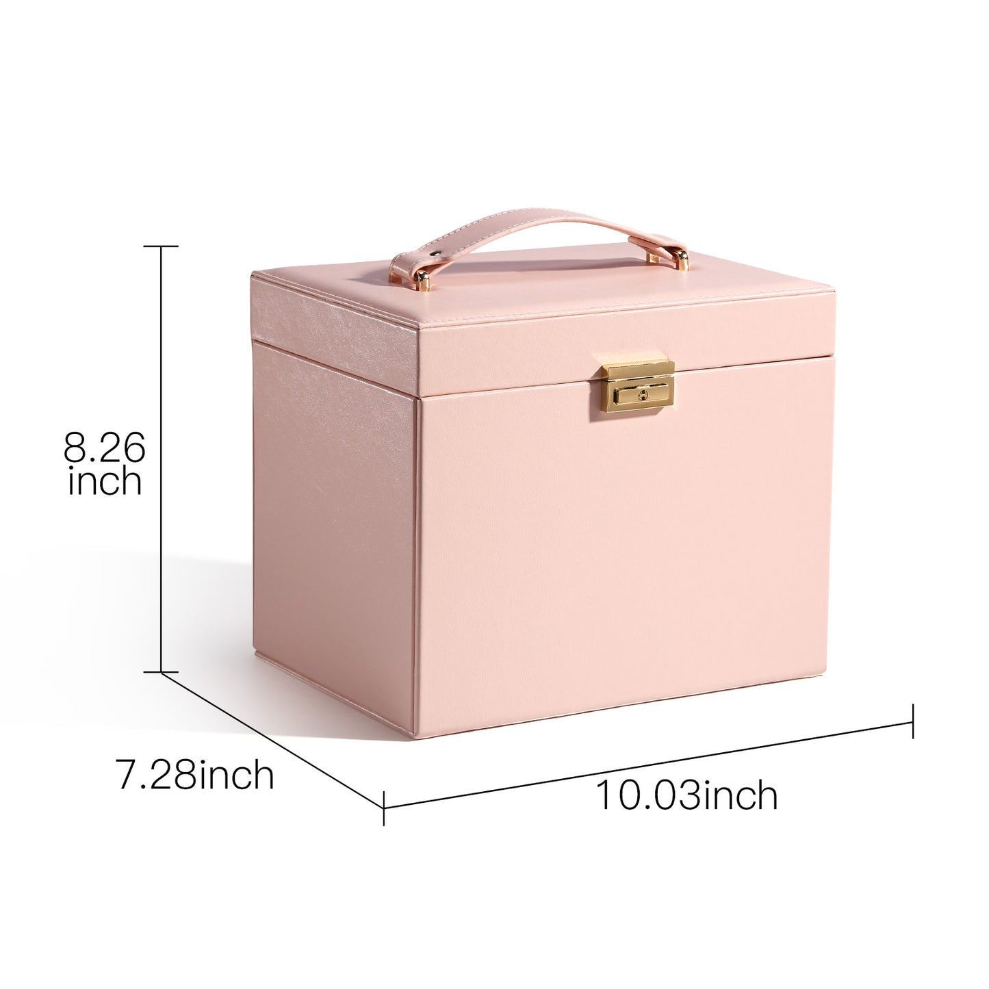 Supersize Jewelry Box with Lock and Mirror, Christmas Gift for Women Lady Girls