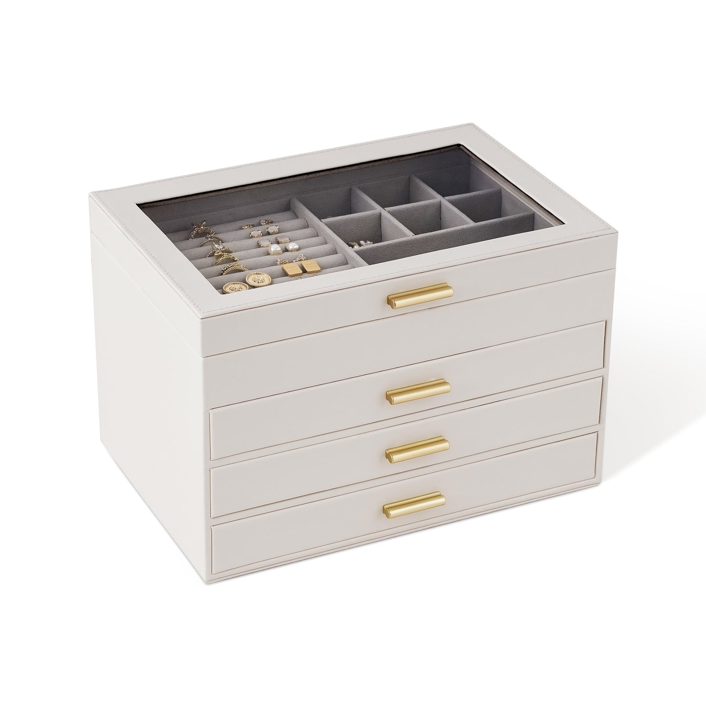 4-Layer Jewelry Organizer with Clear Lid