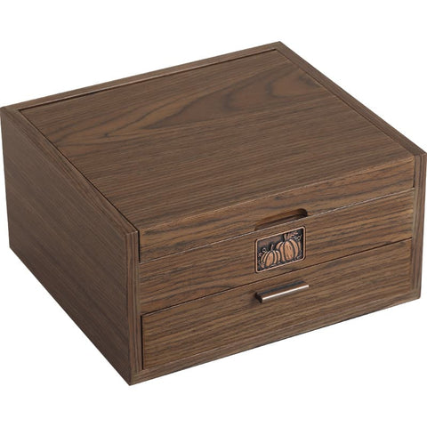 Casegrace Wooden Jewelry Box Large Black Walnut Wood for Women Storage Case Wooden Jewelry Display Box