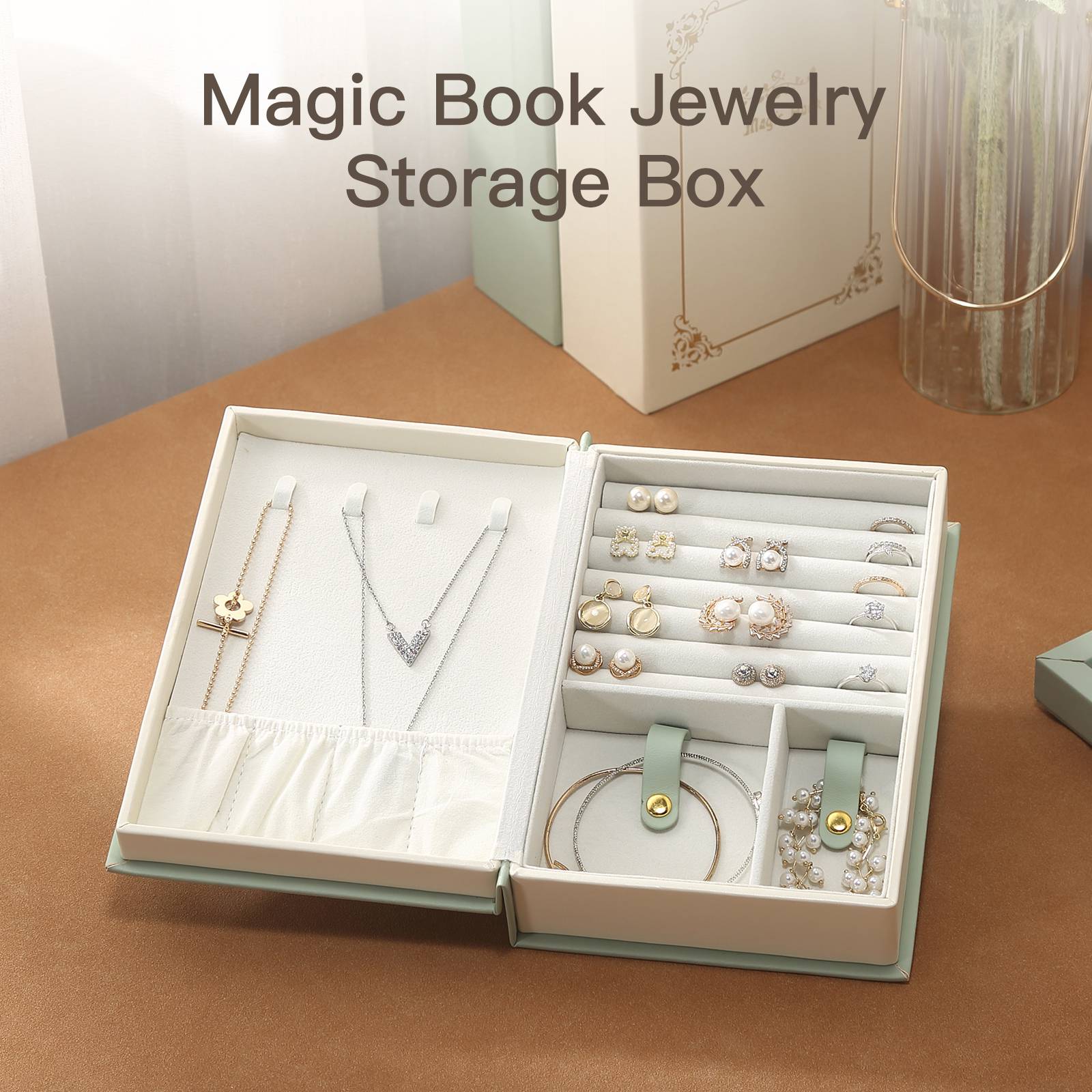 Diary Jewelry Box Earrings Ring Storage Box Casegrace