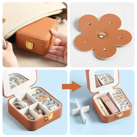 Casegrace Travel Jewelry Box Organizer With Mirror
