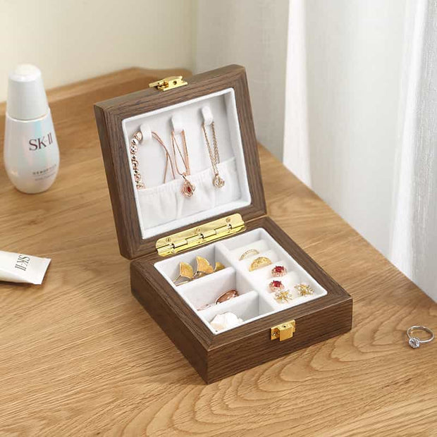 Casegrace 3-Layers Jewelry Box Luxury Large Wooden Organizer