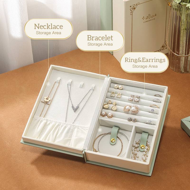 Casegrace Diary Jewelry Storage Book Magic Book Jewelry Box Organizer