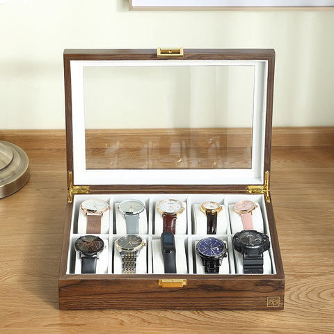 Casegrace Luxury 10 Slots Wooden Watch box for Men