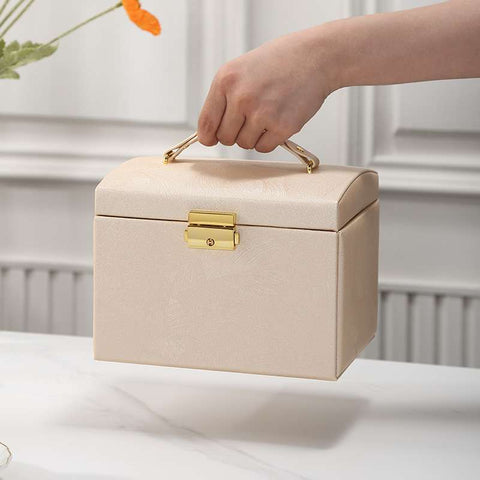 Casegrace 2023 Large PU Leather Jewelry Storage Box Travel Jewelry Organizer