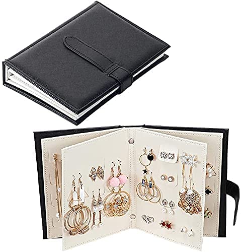 Casegrace Earring Organizer Book Design Earring Holder Hold 42 Pairs Earring Travel Jewelry Storage Case Tray Holder