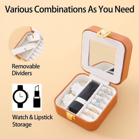 Casegrace Travel Jewelry Box Organizer With Mirror