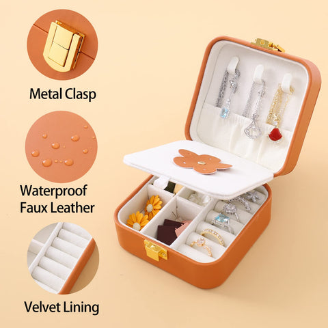 Casegrace Travel Jewelry Box Organizer With Mirror