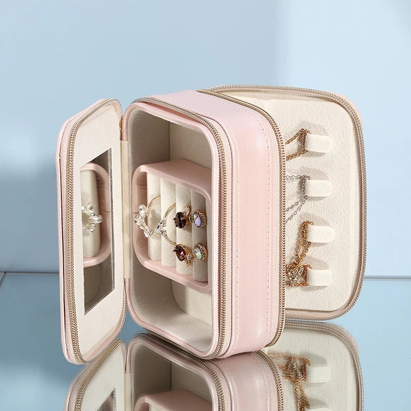 Casegrace Leather Jewelry Box Jewellery Ring Earring Jewelry Storage Case