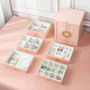 Casegrace PU Leather Jewelry Box Organizer Big Jewelry Storage Jewelry Armoire Box