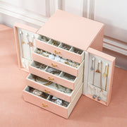 Casegrace PU Leather Jewelry Box Organizer Big Jewelry Storage Jewelry Armoire Box